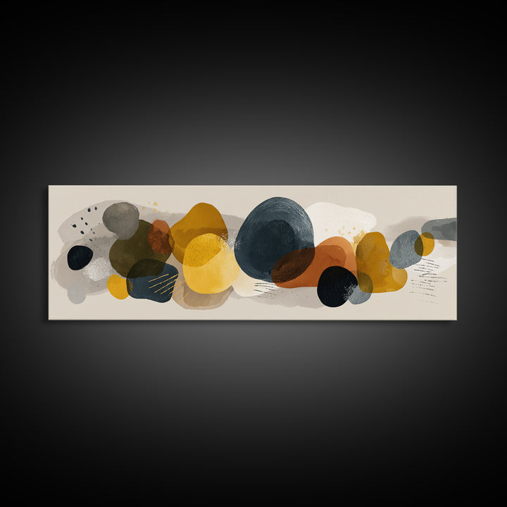 Abstract Organic Shapes Framed Canvas Print, Living Room Art, Statement Artwork, Living Room Decor, Abstract Art, Living, LIR-3x1-7