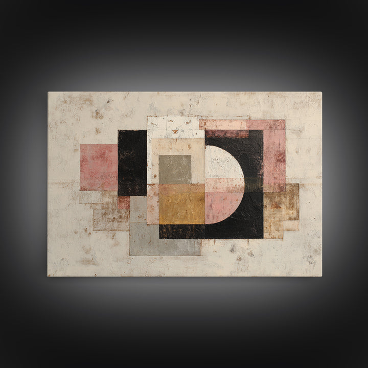 Mid Century Geometric Artwork Canvas Print, Living Room Art, Living Room Decor, Fine Art, Living, Statement Artwork, Boho Decor, LIR-3x2-12