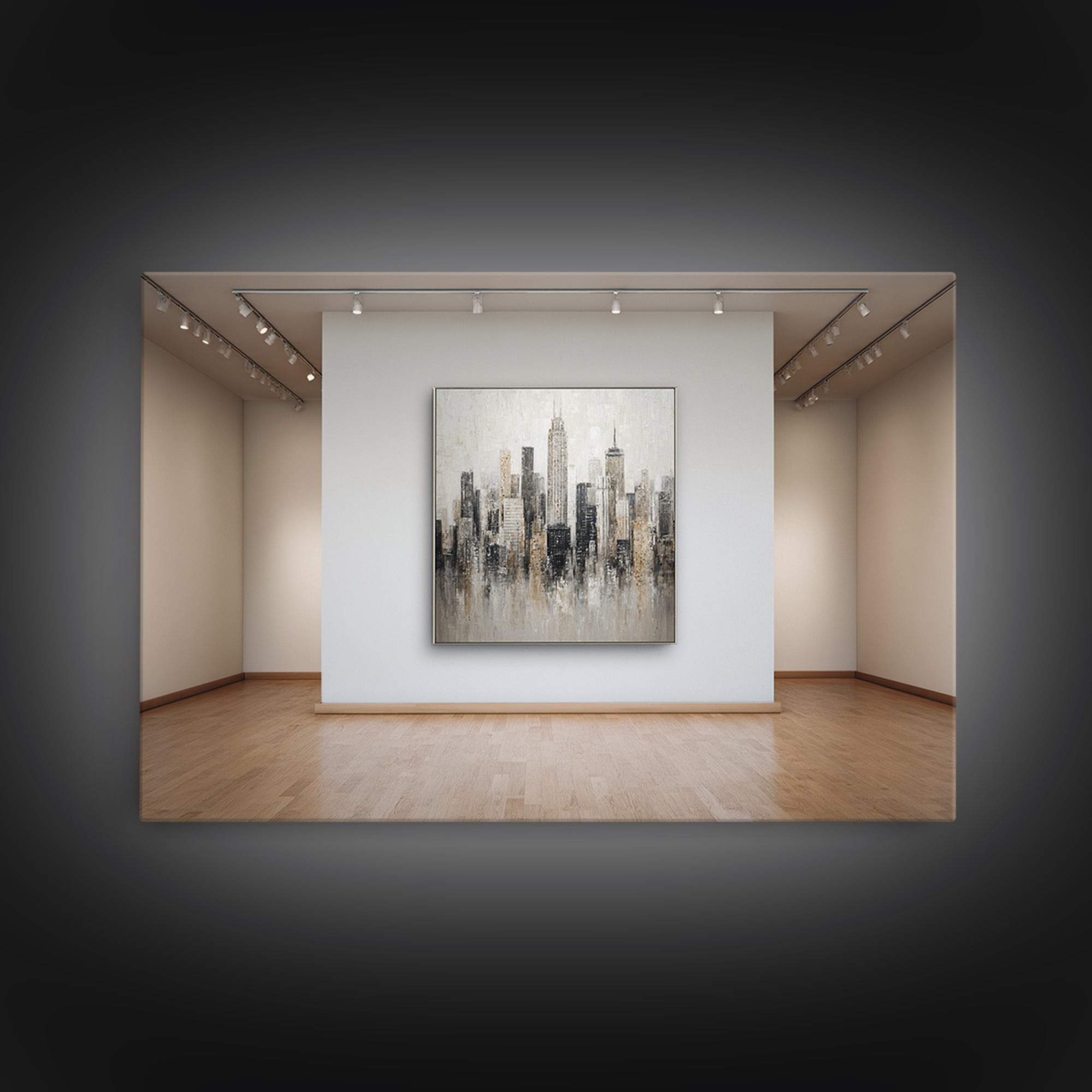 Modern City Skyline Canvas Print, Living Room Art, Abstract Art, Living Room Decor, Living, Living Room Wall Art, LIR-3x2-26