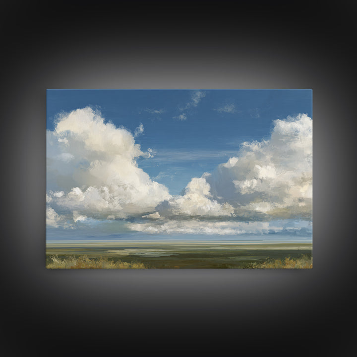 Modern Landscape with Expansive Calm Sky Canvas Print, Living Room Art, Statement Artwork, Living Room Decor, Living, LIR-3x2-31
