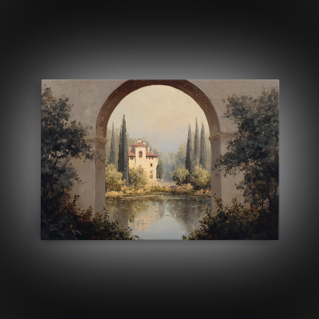 Black and White Architectural Arch Composition Framed Canvas Print, Living Room Art, Room Decor, Living Room Decor, Living, LIR-3x2-35
