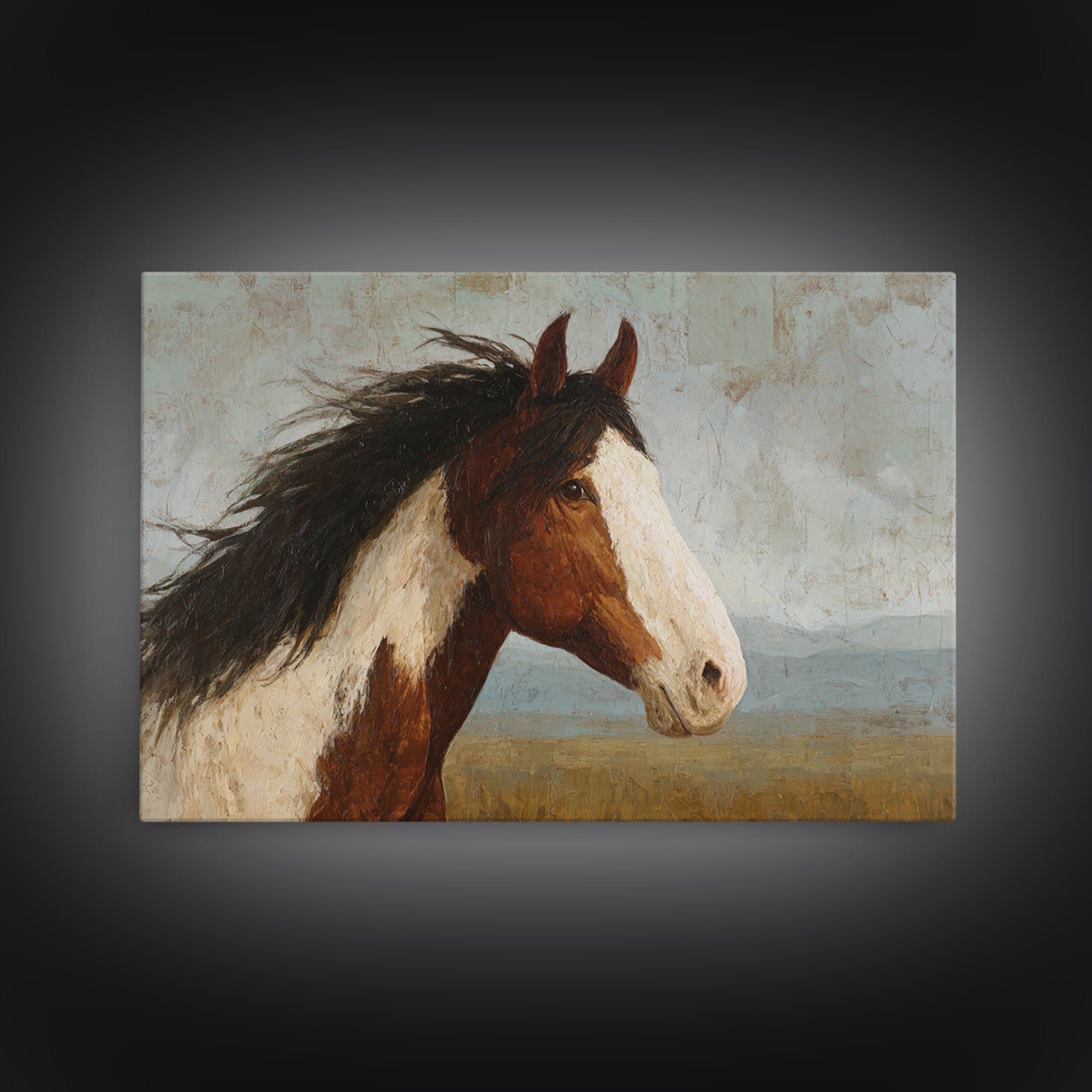 Contemporary Horse Portrait Canvas Print, Living Room Art, New Home Gift, Living Room Decor, Fine Art, Living, Gallery Decor, LIR-3x2-38