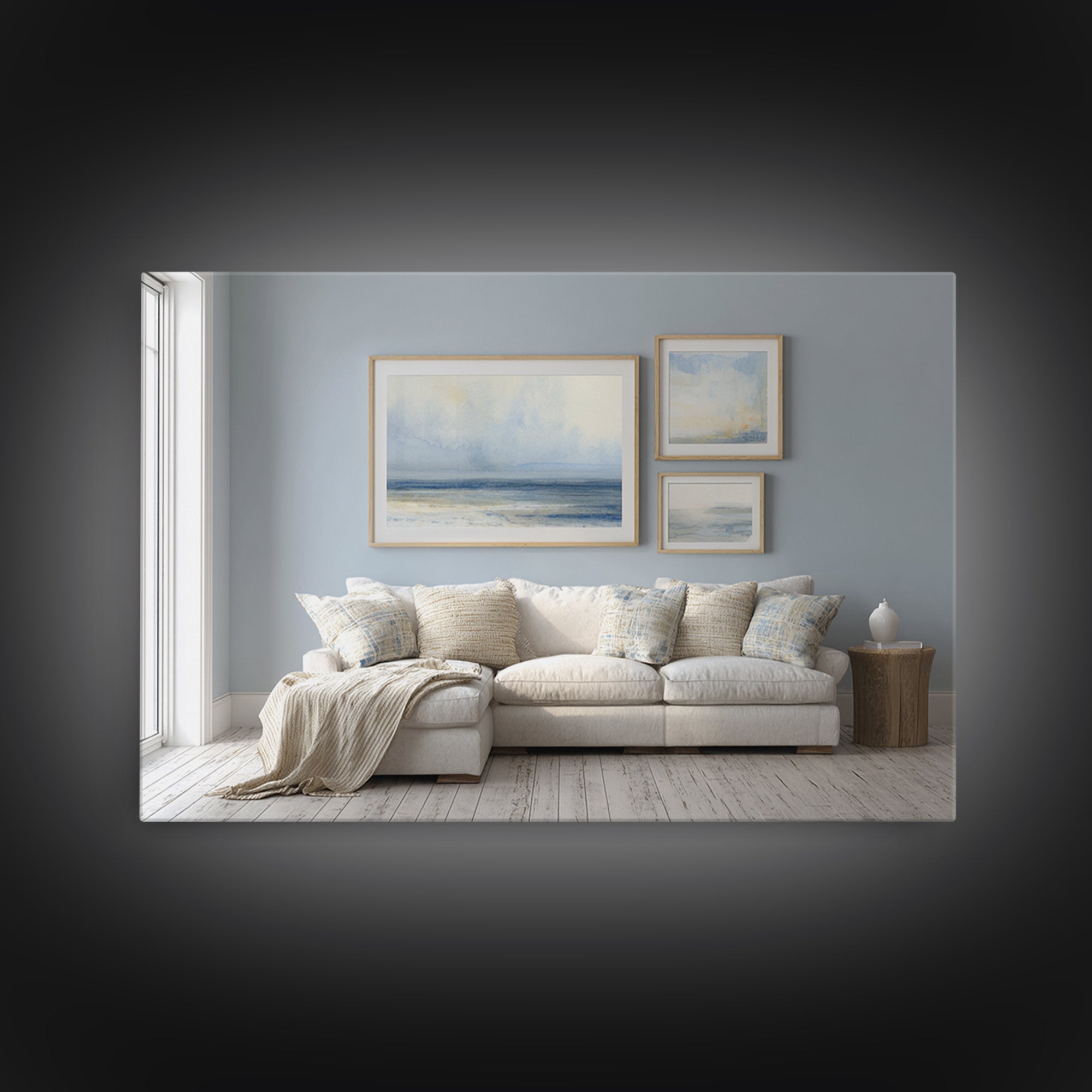 Coastal Aerial Shoreline Framed Canvas Print, Living Room Art, Contemporary Art, Living Room Decor, Fine Art, Living, LIR-3x2-39