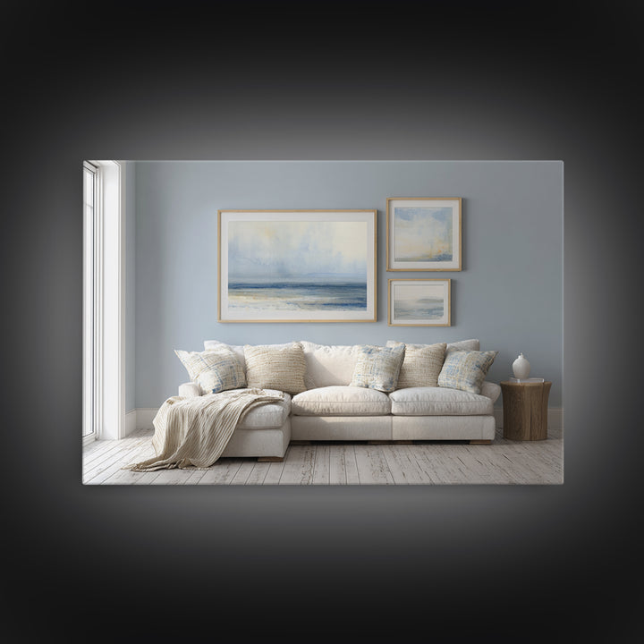 Coastal Aerial Shoreline Framed Canvas Print, Living Room Art, Contemporary Art, Living Room Decor, Fine Art, Living, LIR-3x2-39