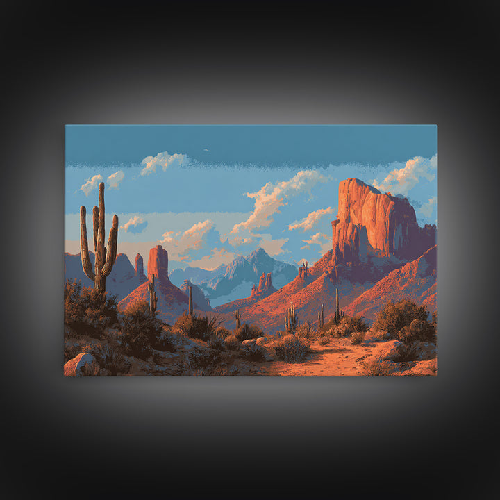 Earthy Desert Landscape Framed Canvas Print, Living Room Art, Bedroom Wall Art, Living Room Decor, Living, Minimalist Decor, LIR-3x2-40
