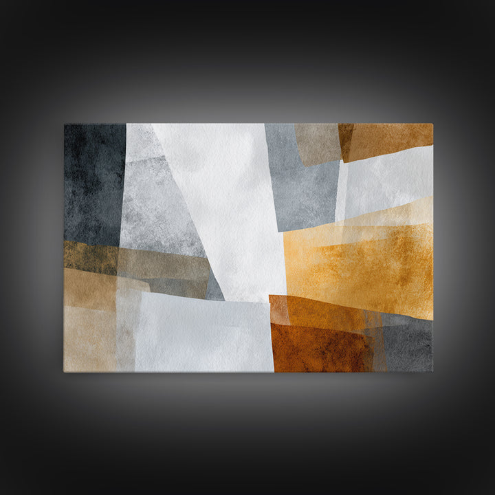 Monochrome Stone Texture Abstraction Canvas Print, Living Room Art, Neutral Decor, Living Room Decor, Fine Art, Living, LIR-3x2-73