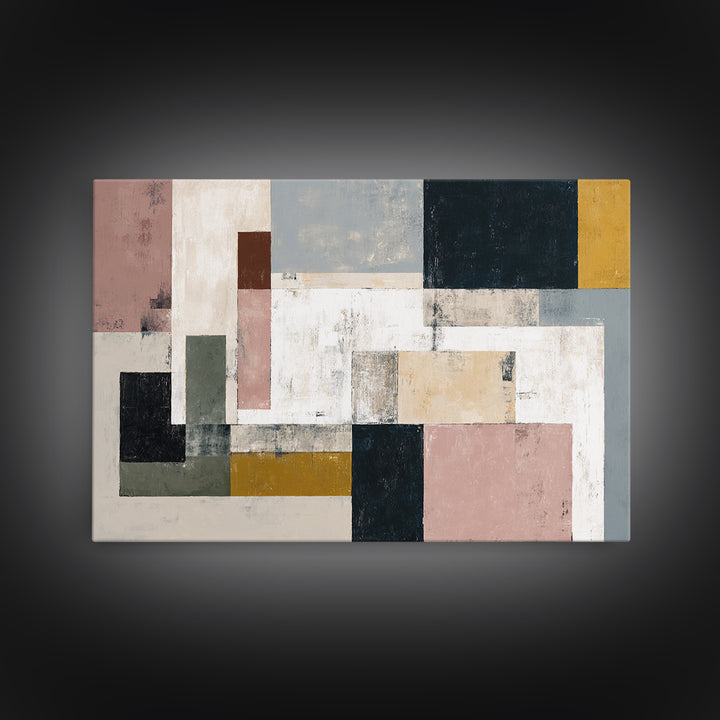 Mid Century Geometric Artwork Canvas Print, Living Room Art, Art, Living Room Decor, Living, Art Nouveau, Abstract Art, LIR-3x2-84