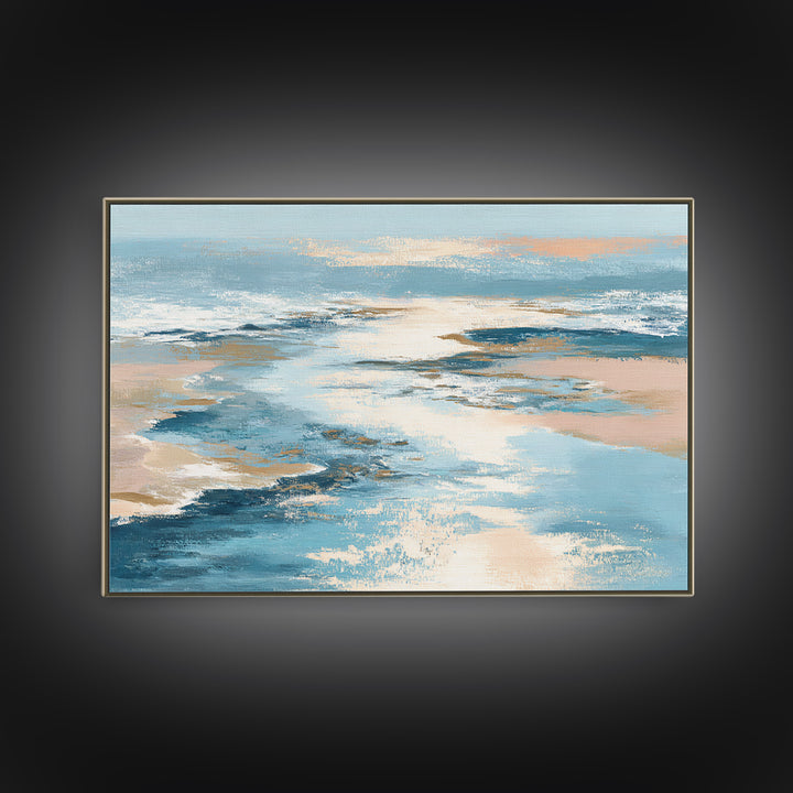 Coastal Aerial Shoreline Framed Canvas Print, Living Room Art, Art, Living Room Decor, Fine Art, Living, Art Nouveau, LIR-3x2-87