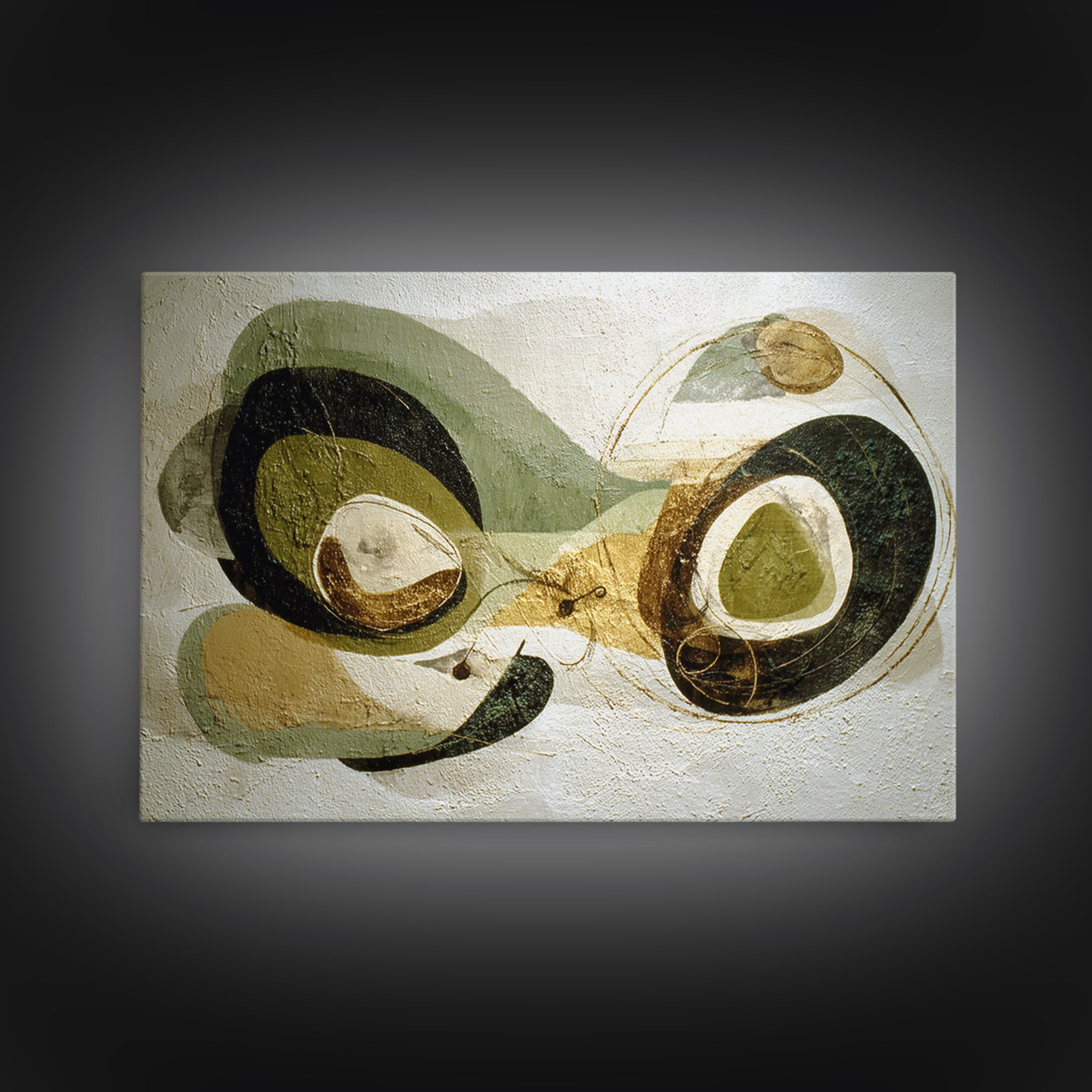 Abstract Organic Shapes Framed Canvas Print, Living Room Art, Art Nouveau, Living Room Decor, Abstract Art, Living, LIR-3x2-91