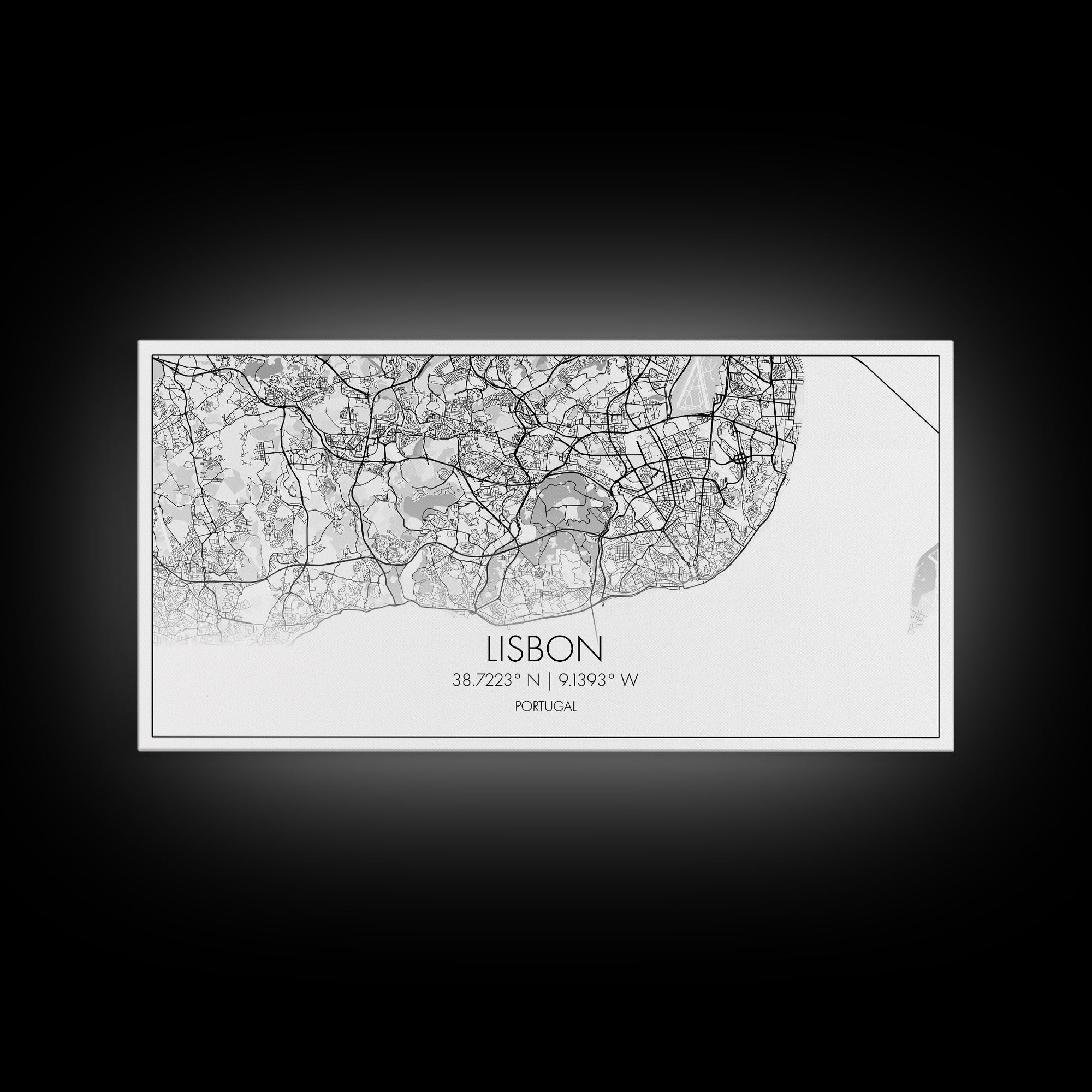 Lisbon City Map, Portugal Map, Map Art, Modern Art, Wall Art, Canvas Art, Travel Wall Décor, Apartment Wall Art, Book Lover Gift, Office Art