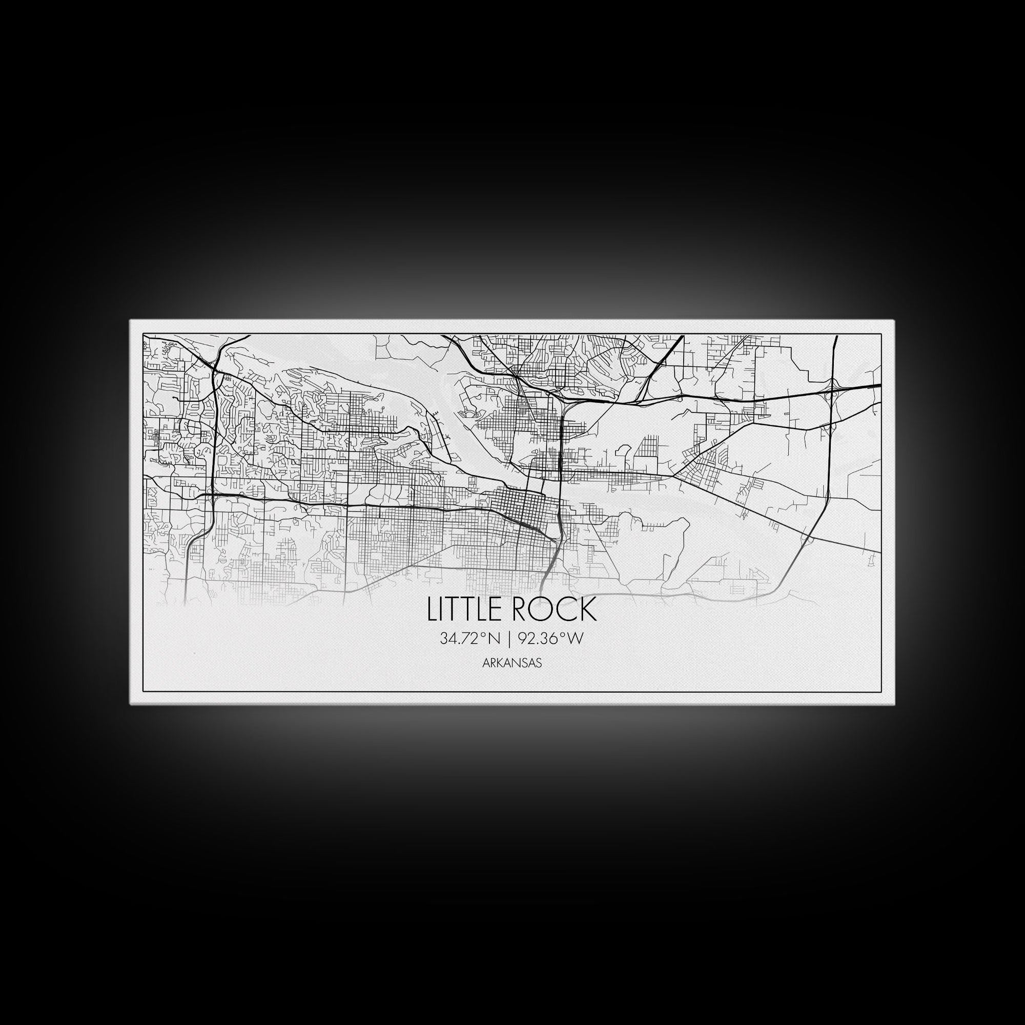 Little Rock City Map, Arkansas Map, Map Art, Modern Art, Wall Art, Canvas Art, Mother In Law Gift, Cabin Wall Décor, Farmhouse Wall Art