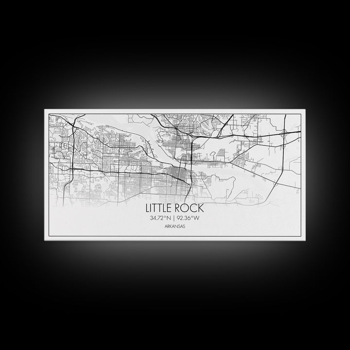 Little Rock City Map, Arkansas Map, Map Art, Modern Art, Wall Art, Canvas Art, Mother In Law Gift, Cabin Wall Décor, Farmhouse Wall Art