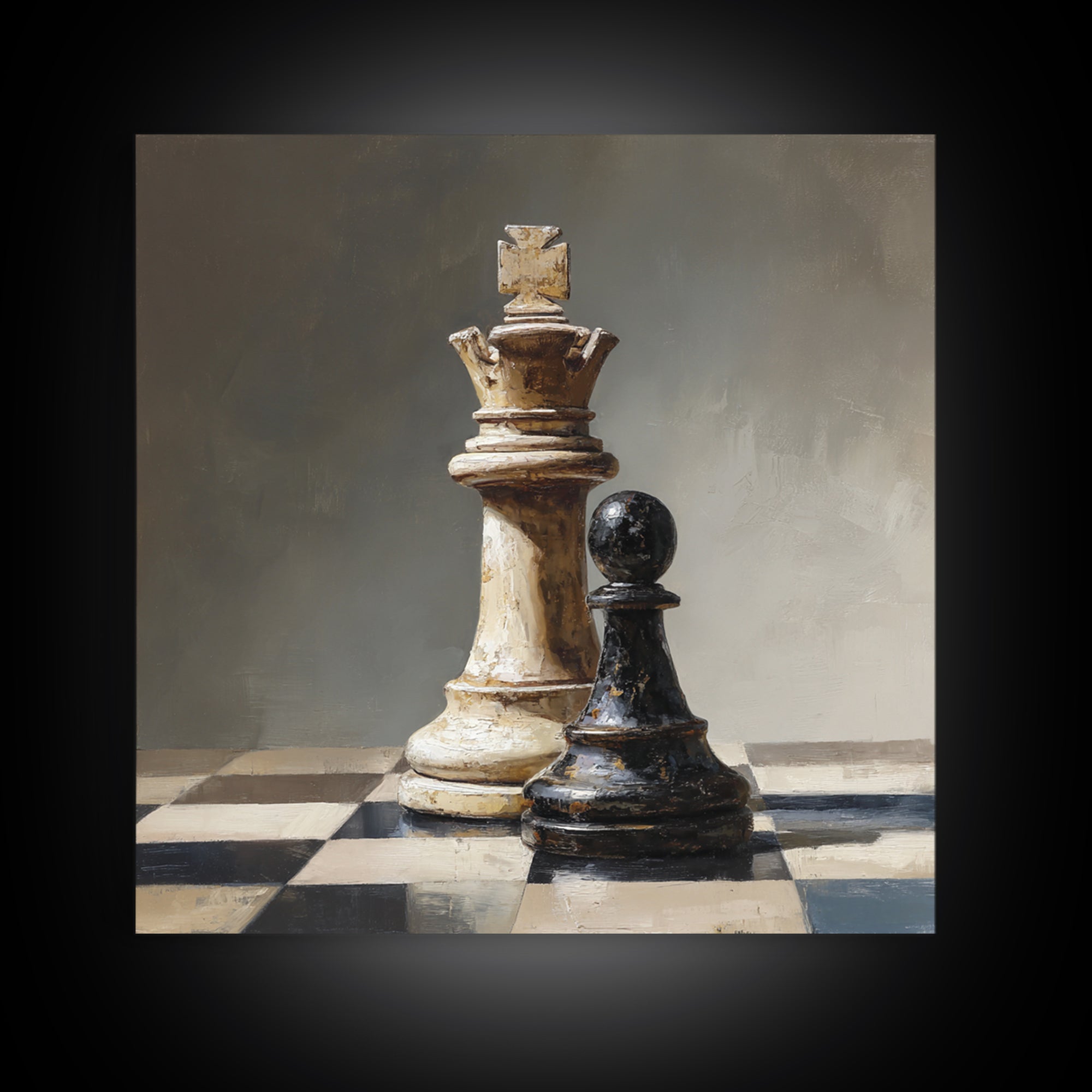Single Chess King Canvas Print, Law Office Art, Office Art, Office Decor, Oil Painting, Counsel, Teen Girl Room Decor, LOA-1x1-22