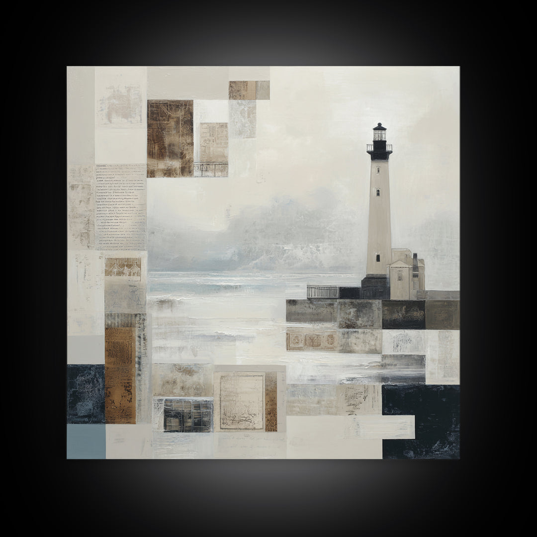 Stormy Landscape with Lighthouse as Guidance Metaphor Canvas Print, Law Office Art, Bookish Wall Art, Office Decor, Counsel, LOA-1x1-35