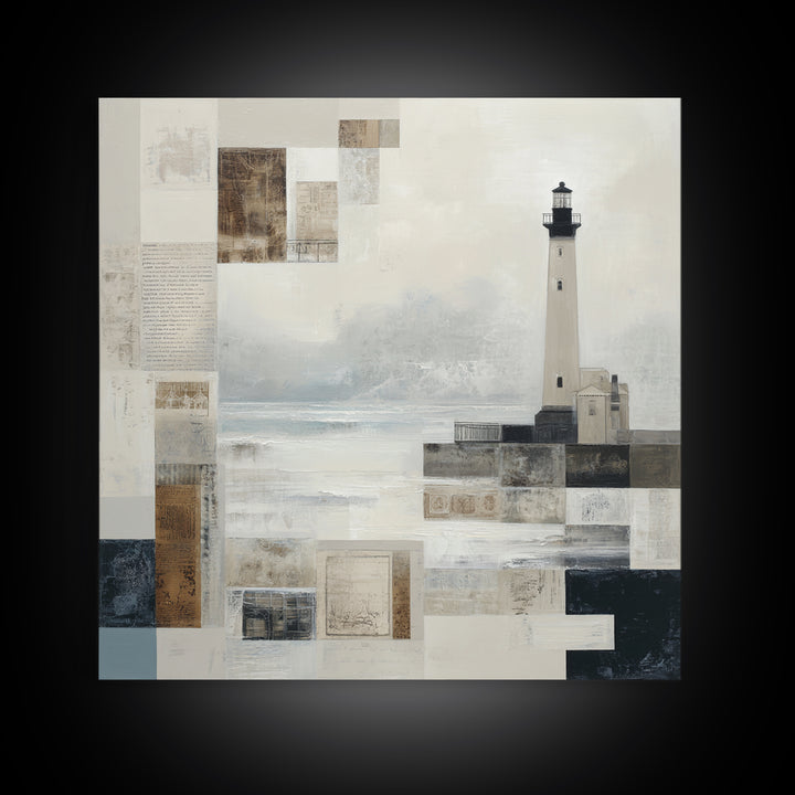 Stormy Landscape with Lighthouse as Guidance Metaphor Canvas Print, Law Office Art, Bookish Wall Art, Office Decor, Counsel, LOA-1x1-35