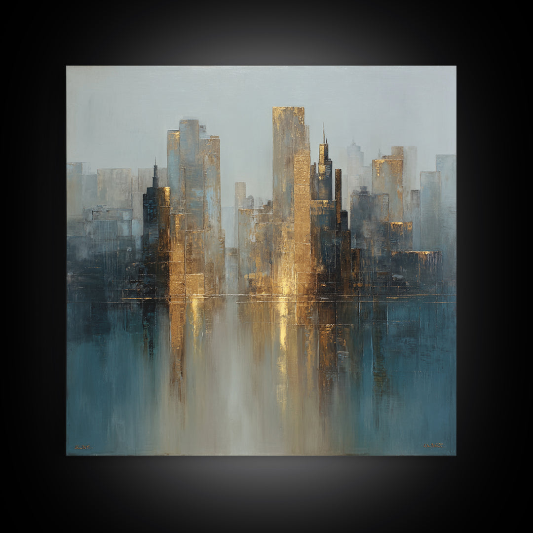Quiet City Skyline Canvas Print, Law Office Art, Office Wall Art, Office Decor, Abstract Art, Counsel, Butterfly Art, LOA-1x1-36