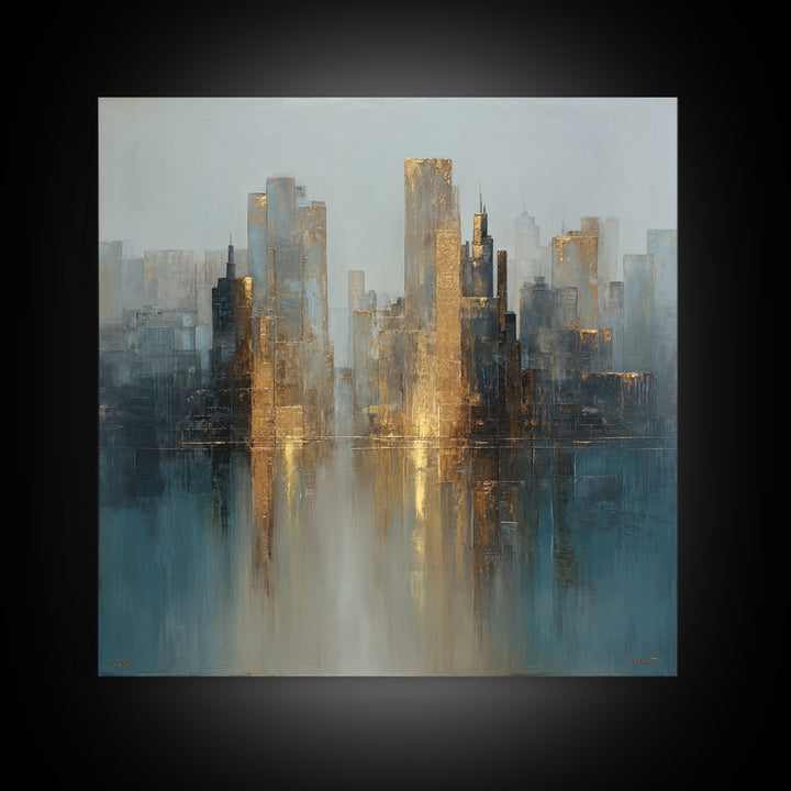 Quiet City Skyline Canvas Print, Law Office Art, Office Wall Art, Office Decor, Abstract Art, Counsel, Butterfly Art, LOA-1x1-36
