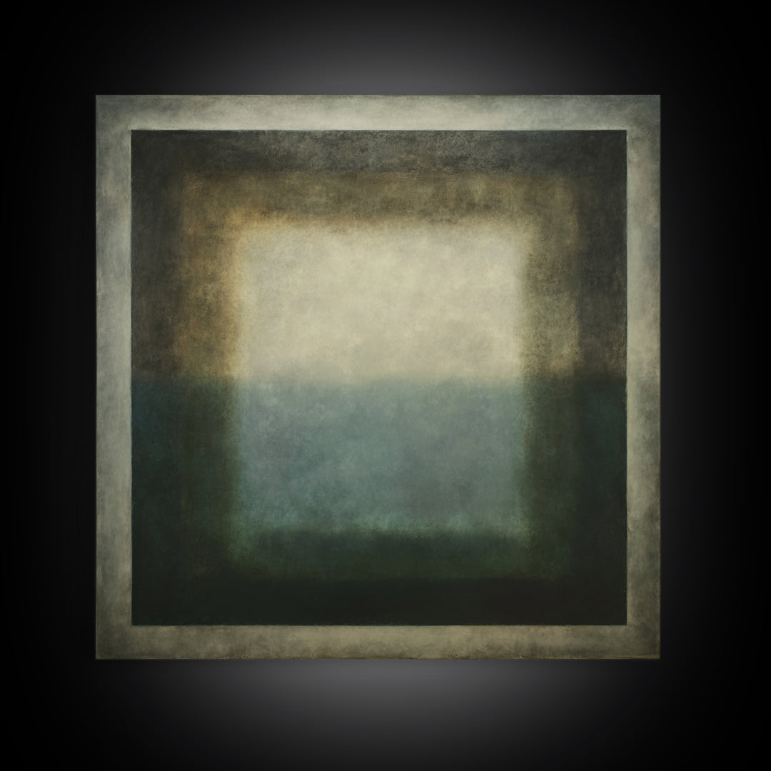 Deep Green and Walnut Toned Abstract Canvas Print, Law Office Art, Teen Girl Room Decor, Office Decor, Abstract Art, Counsel, LOA-1x1-45