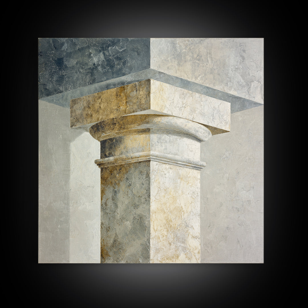 Marble Courthouse Column Study Without Building Scene Canvas Print, Law Office Art, Law School, Office Decor, Counsel, LOA-1x1-51