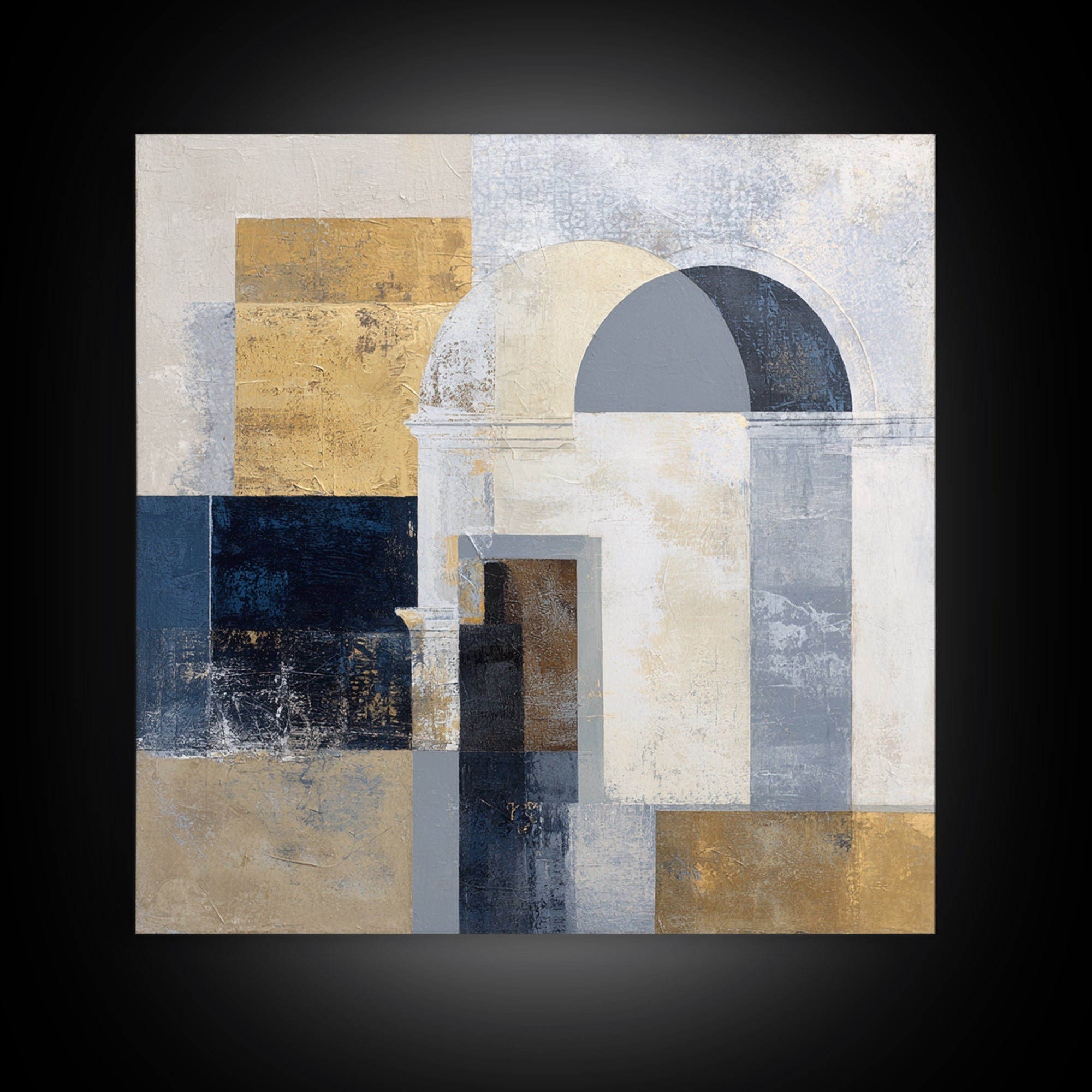 Architectural Arch and Column Abstraction Framed Canvas Print, Law Office Art, Lawyer Gift, Office Decor, Fine Art, Counsel, LOA-1x1-62