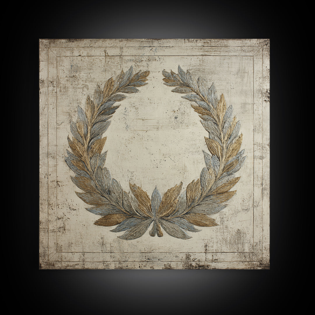 Roman Laurel Wreath Framed Canvas Print, Law Office Art, Printable Art, Office Decor, Fine Art, Counsel, Lawyer, Butterfly Art, LOA-1x1-8