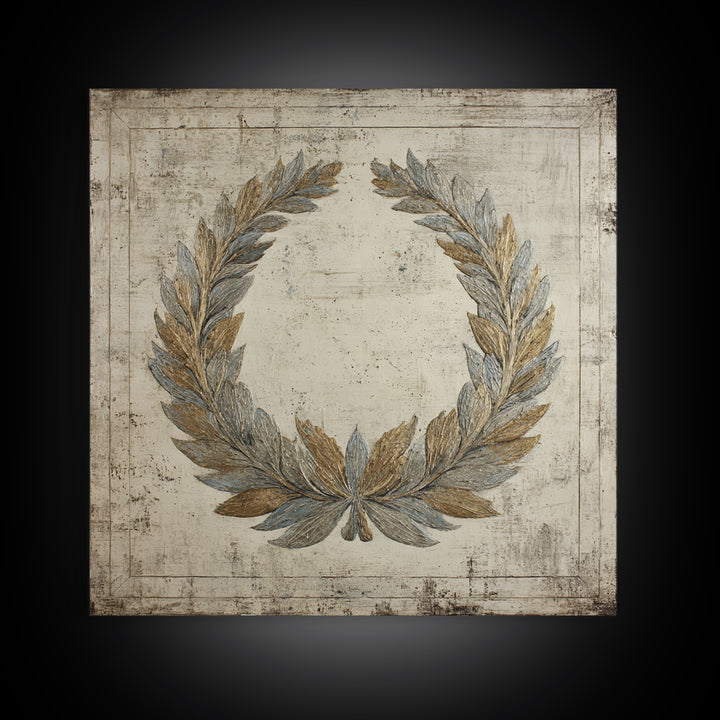 Roman Laurel Wreath Framed Canvas Print, Law Office Art, Printable Art, Office Decor, Fine Art, Counsel, Lawyer, Butterfly Art, LOA-1x1-8