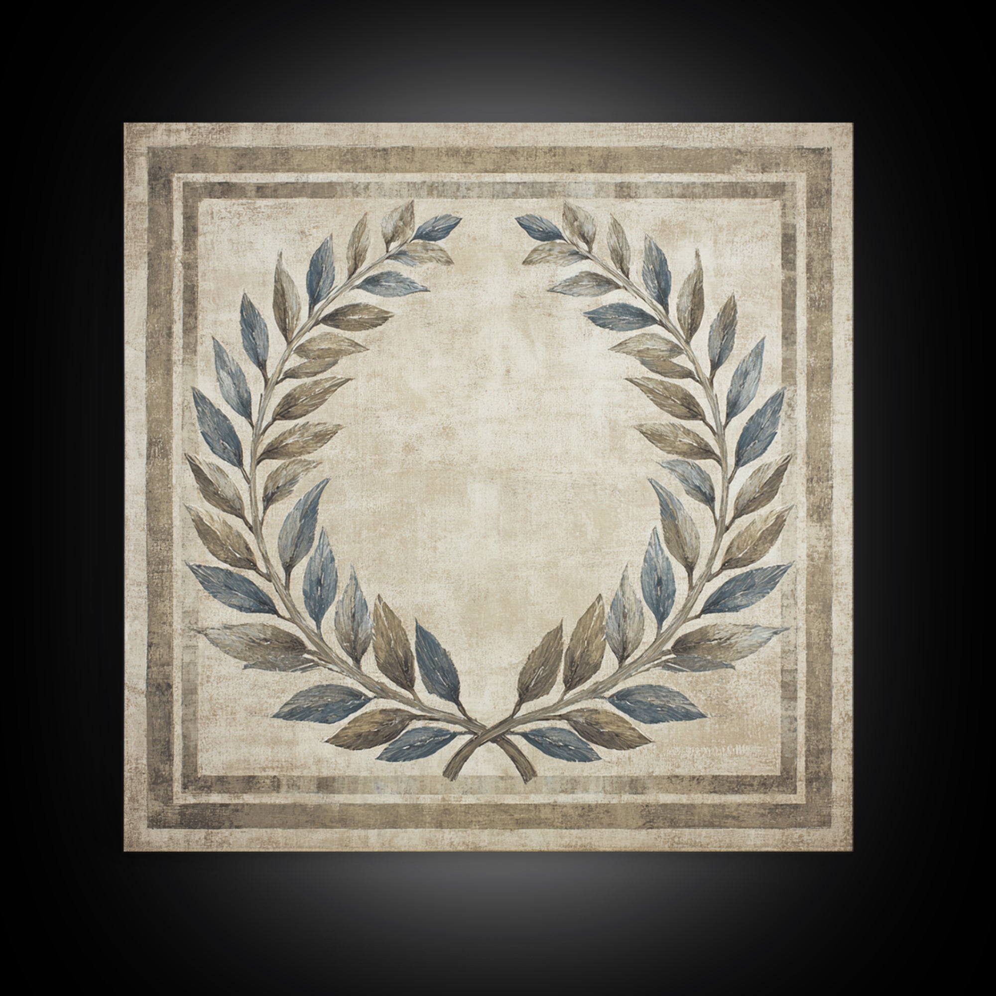 Roman Laurel Wreath Framed Canvas Print, Law Office Art, Gallery Decor, Office Decor, Fine Art, Counsel, Contemporary Art, LOA-1x1-80