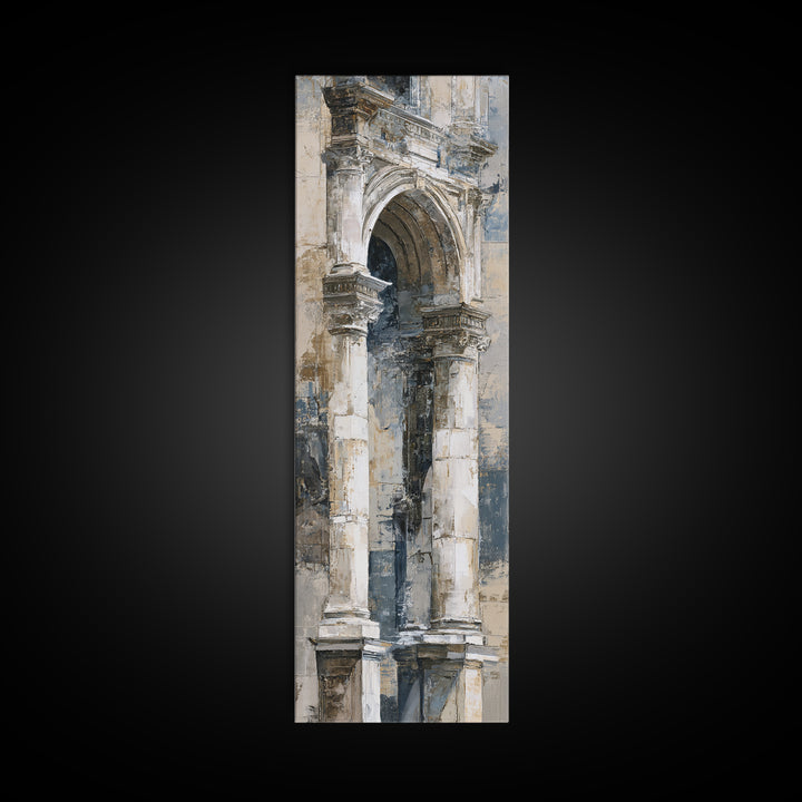 Architectural Arch and Column Abstraction Canvas Print, Law Office Art, Therapy Office Decor, Office Decor, Abstract Art, LOA-1x3-2