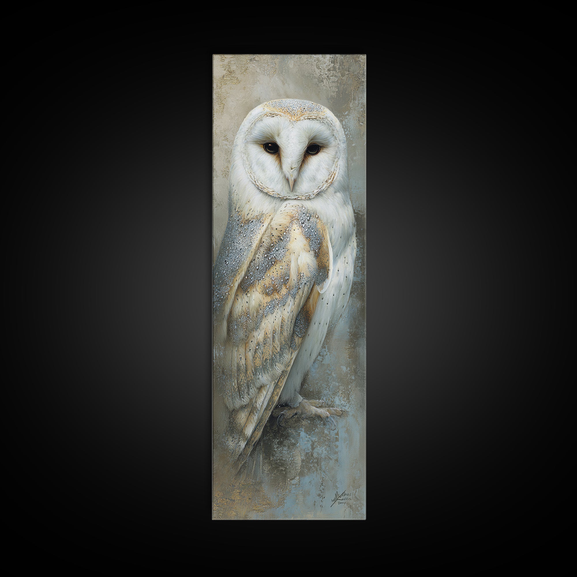 Owl Portrait Representing Wisdom Framed Canvas Print, Law Office Art, Teen Girl Room Decor, Office Decor, Fine Art, Counsel, LOA-1x3-29