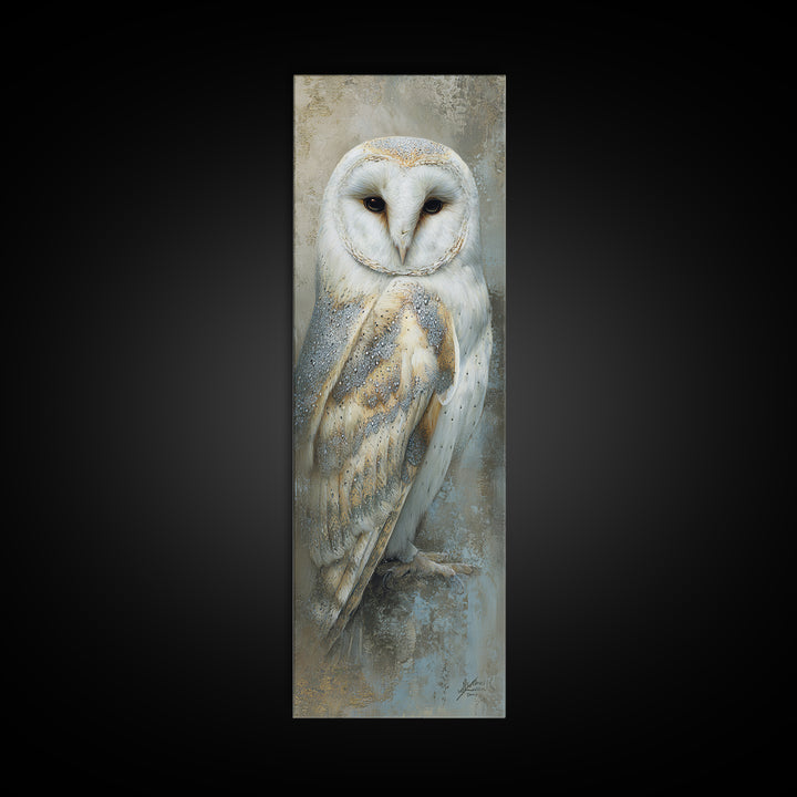 Owl Portrait Representing Wisdom Framed Canvas Print, Law Office Art, Teen Girl Room Decor, Office Decor, Fine Art, Counsel, LOA-1x3-29