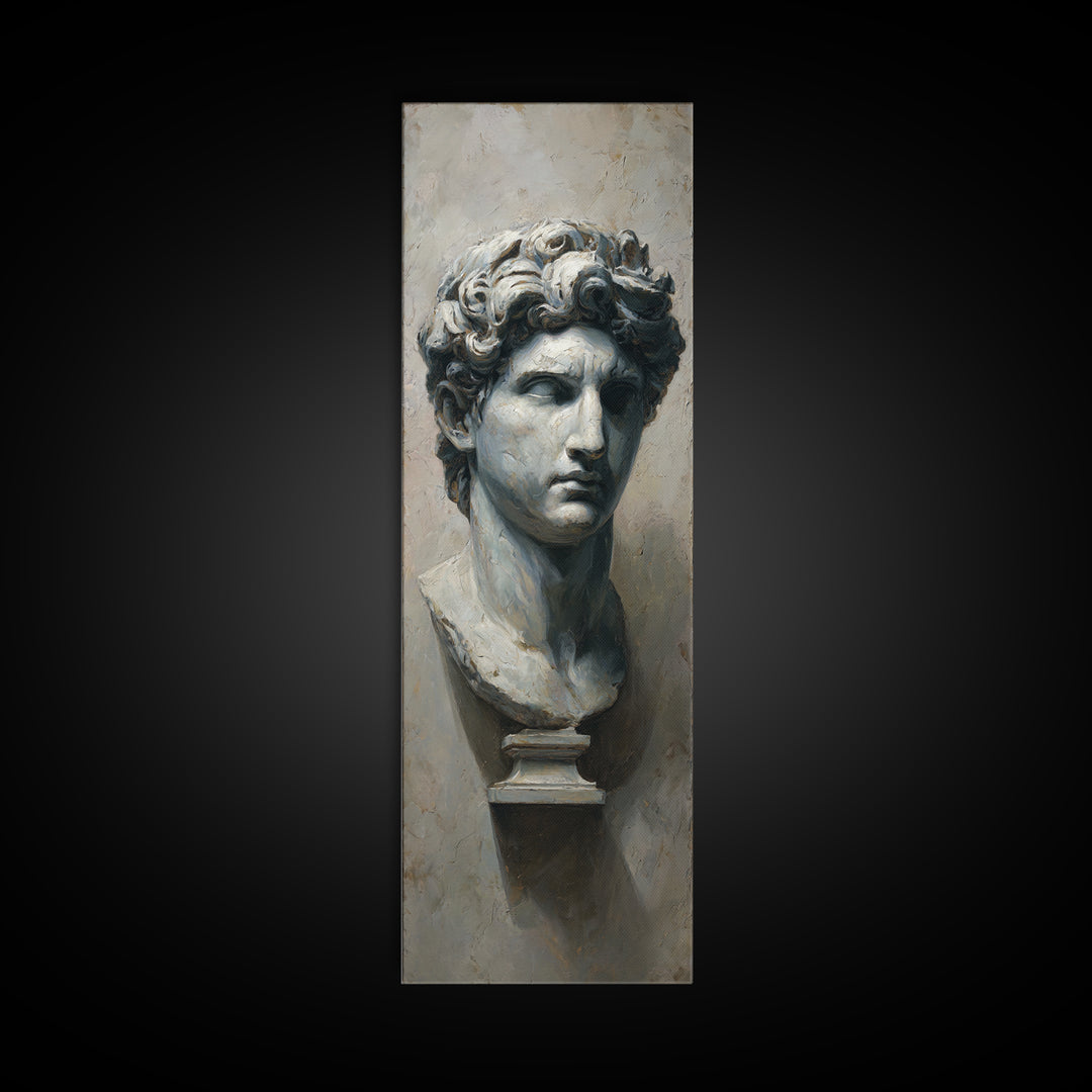 Classical Statue Bust Framed Canvas Print, Law Office Art, Modern Decor, Office Decor, Fine Art, Counsel, Wall Decor, LOA-1x3-36