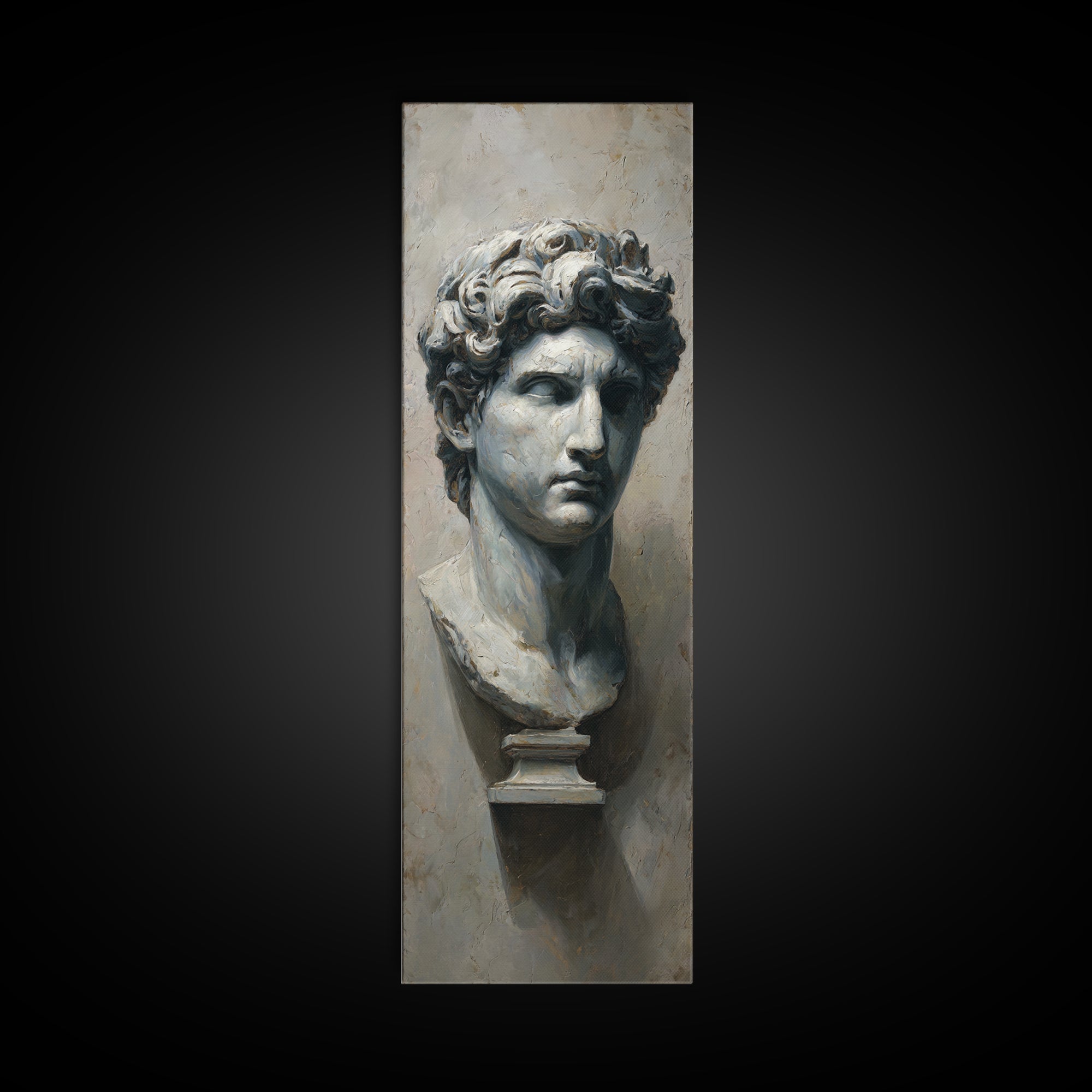 Classical Statue Bust Framed Canvas Print, Law Office Art, Modern Decor, Office Decor, Fine Art, Counsel, Wall Decor, LOA-1x3-36