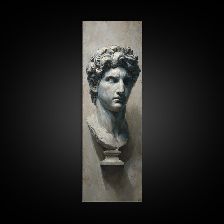 Classical Statue Bust Framed Canvas Print, Law Office Art, Modern Decor, Office Decor, Fine Art, Counsel, Wall Decor, LOA-1x3-36