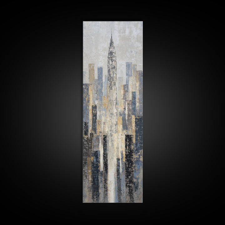 Quiet City Skyline Canvas Print, Law Office Art, Boho Decor, Office Decor, Abstract Art, Counsel, Digital Prints, Printable, LOA-1x3-48