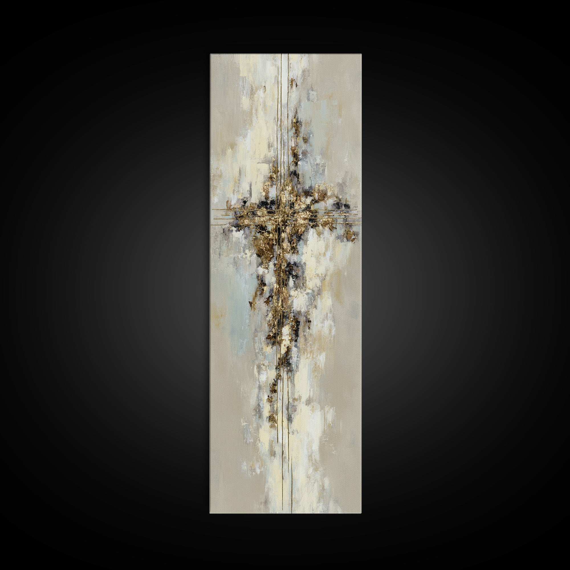 Gold Thread Knot Symbolizing Resolution Framed Canvas Print, Law Office Art, Butterfly Print, Office Decor, Oil Painting, LOA-1x3-54