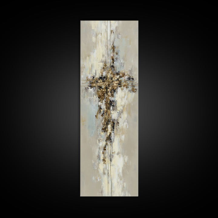 Gold Thread Knot Symbolizing Resolution Framed Canvas Print, Law Office Art, Butterfly Print, Office Decor, Oil Painting, LOA-1x3-54