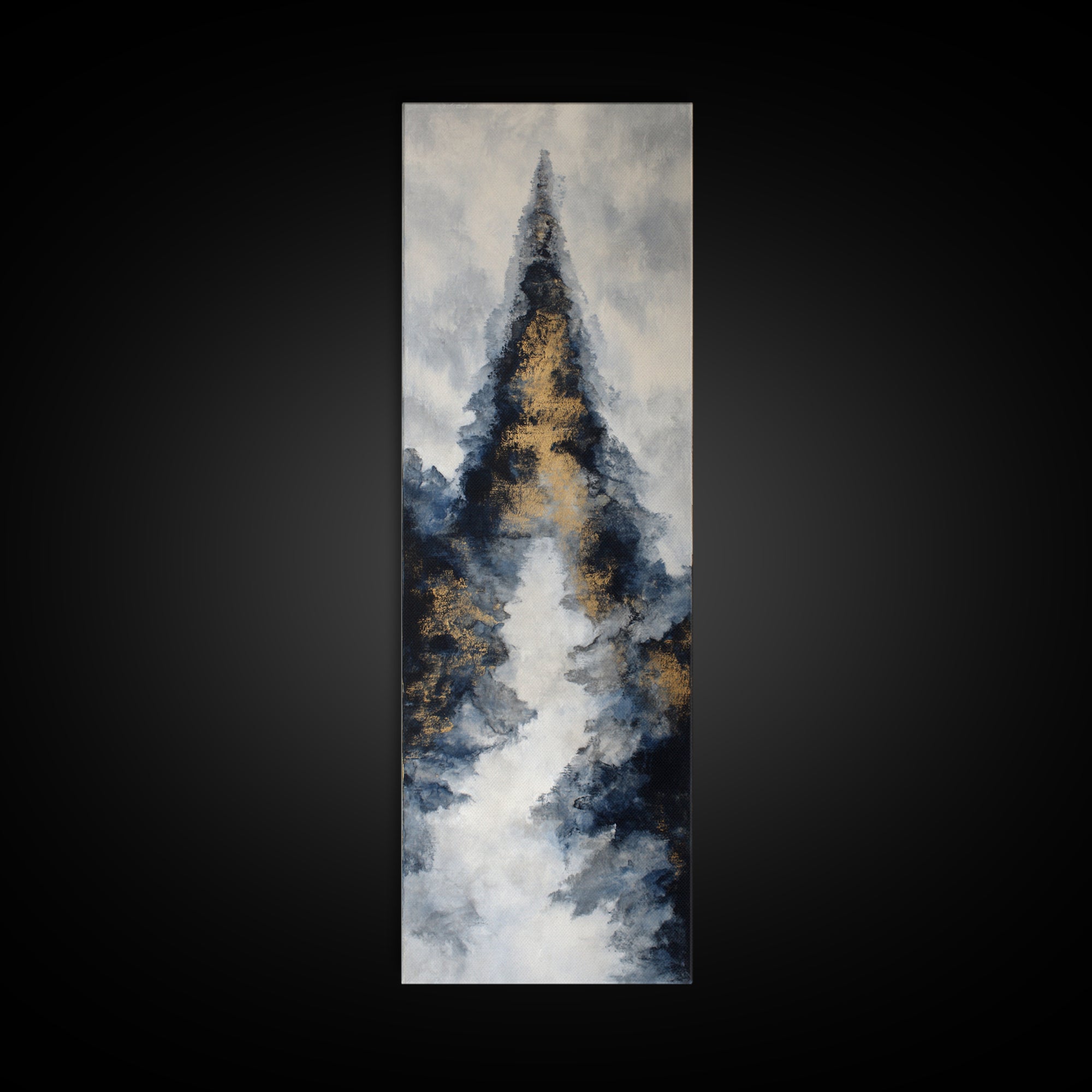 Ink Wash Mountain Symbolizing Stability Canvas Print, Law Office Art, Contemporary Art, Office Decor, Fine Art, Counsel, LOA-1x3-56