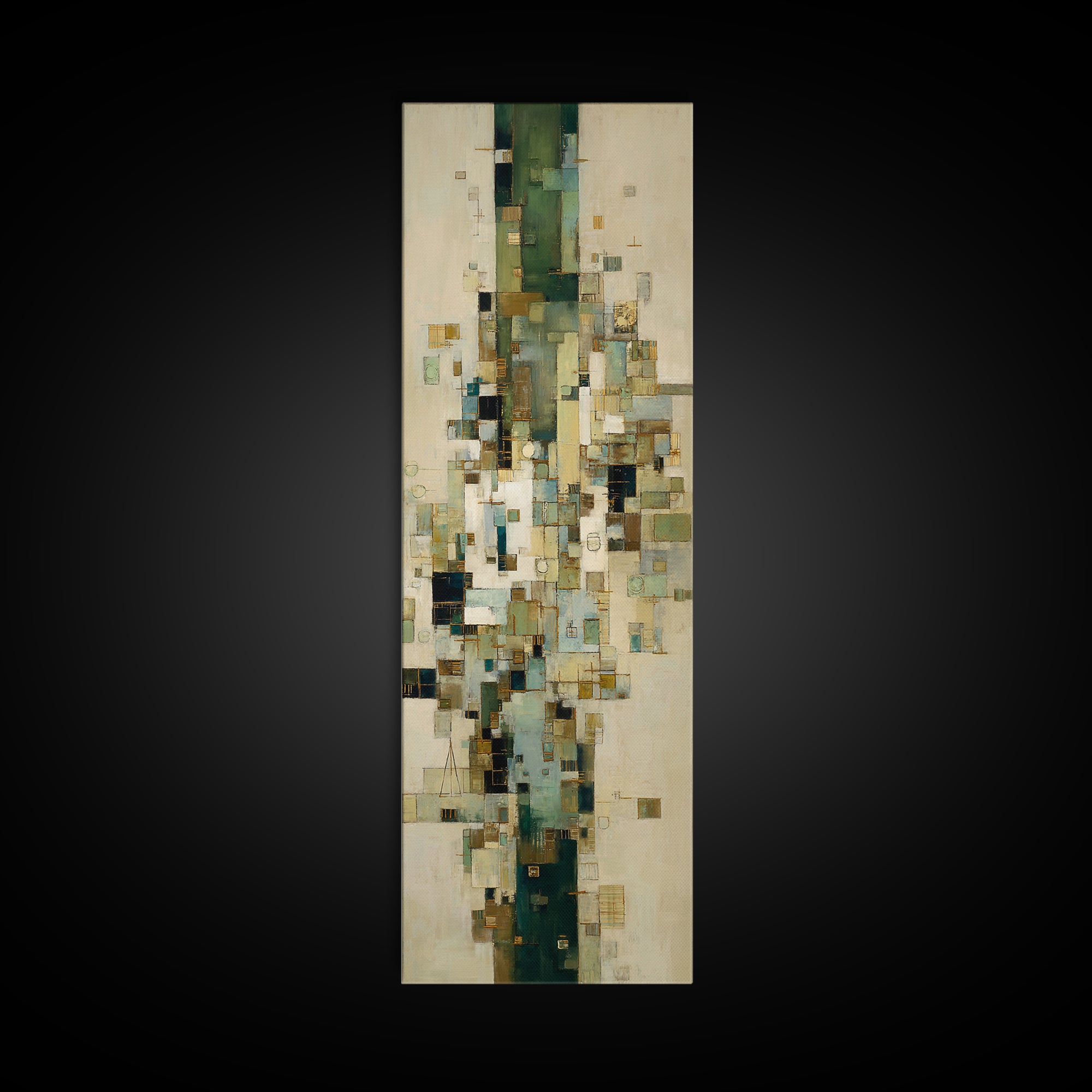Deep Green and Walnut Toned Abstract Canvas Print, Law Office Art, Lawyer Sign, Office Decor, Fine Art, Counsel, Art Print, LOA-1x3-57