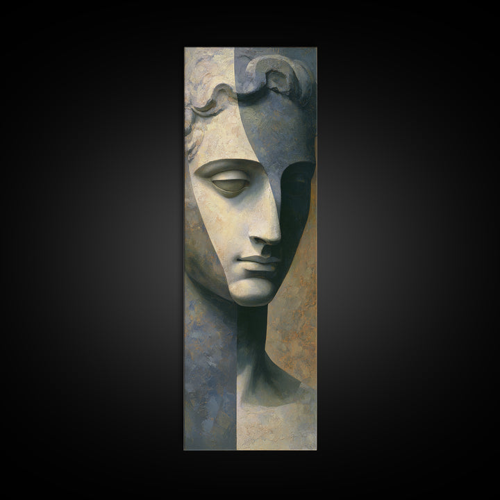 Classical Statue Bust Canvas Print, Law Office Art, Office Decor, Abstract Art, Counsel, Printable Art, Office Wall Art, LOA-1x3-60