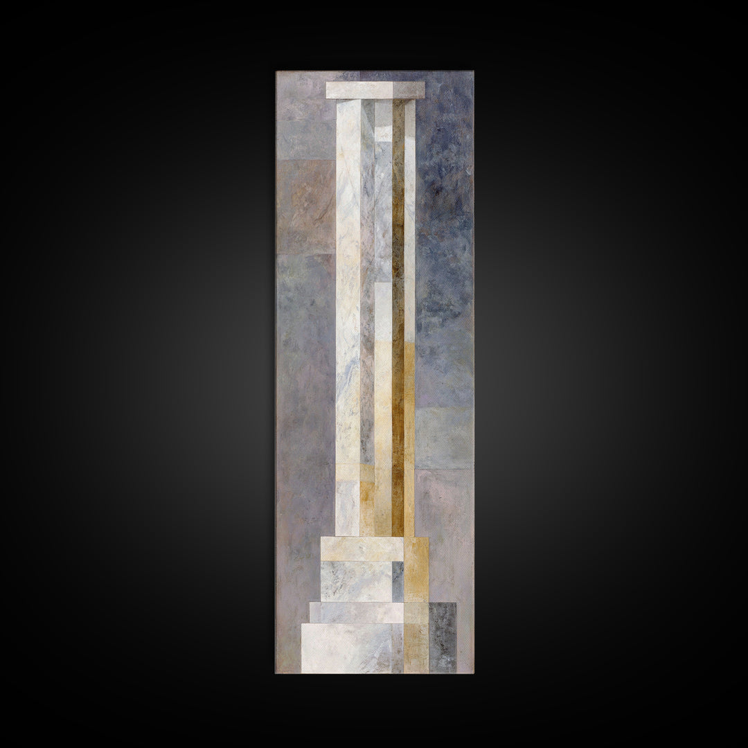 Marble Courthouse Column Study Without Building Scene Canvas Print, Law Office Art, Printable Art, Office Decor, Oil Painting, LOA-1x3-63
