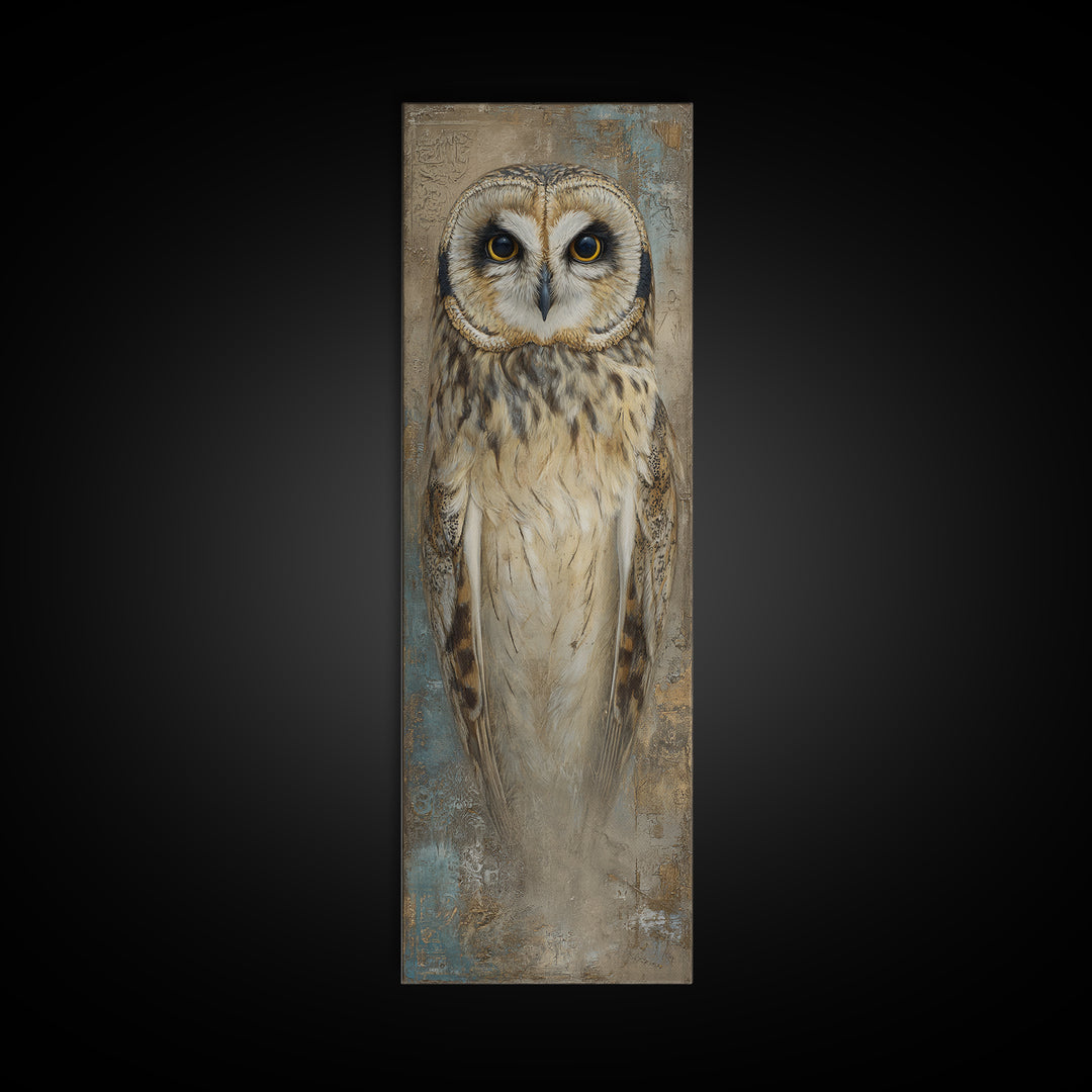 Owl Portrait Representing Wisdom Canvas Print, Law Office Art, Gallery Decor, Office Decor, Fine Art, Counsel, Contemporary Art, LOA-1x3-77