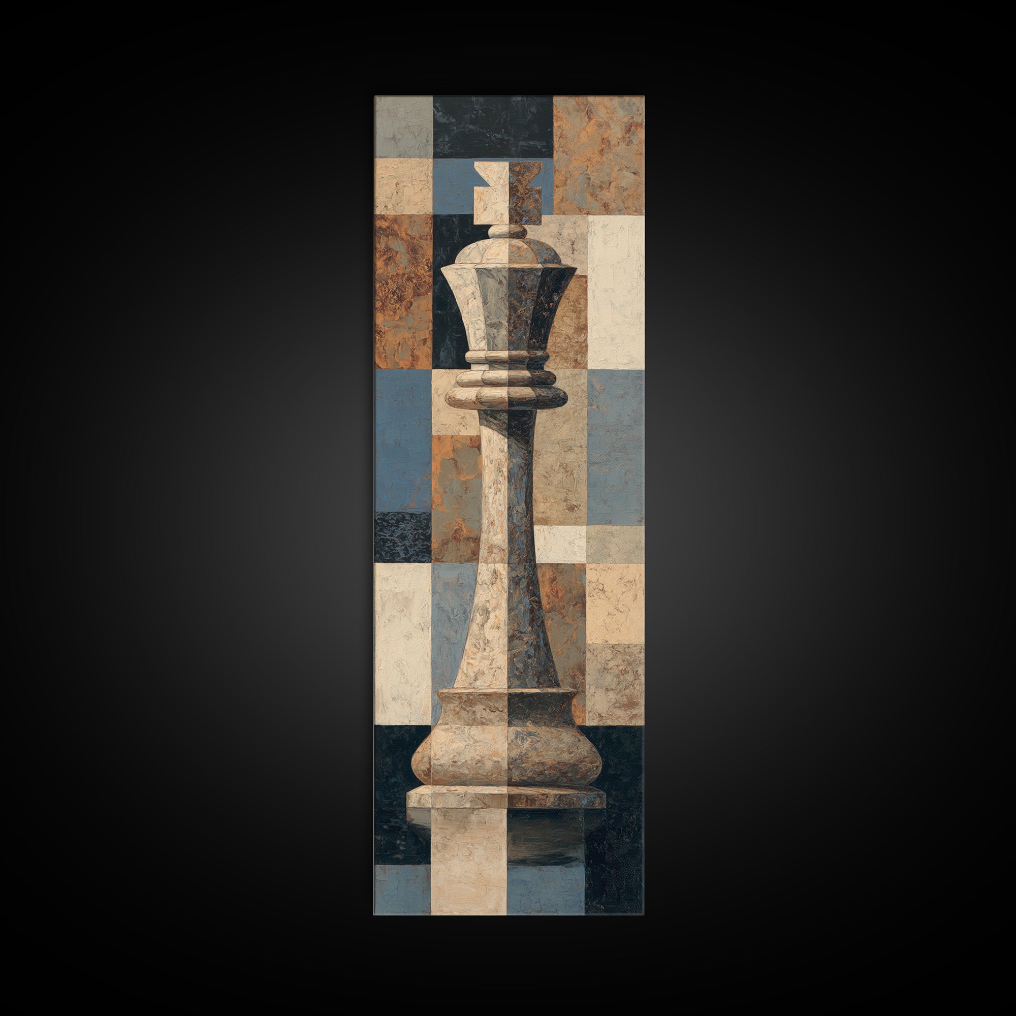 Single Chess King Canvas Print, Law Office Art, Teen Girl Room Decor, Office Decor, Oil Painting, Counsel, Luxury Decor, LOA-1x3-82