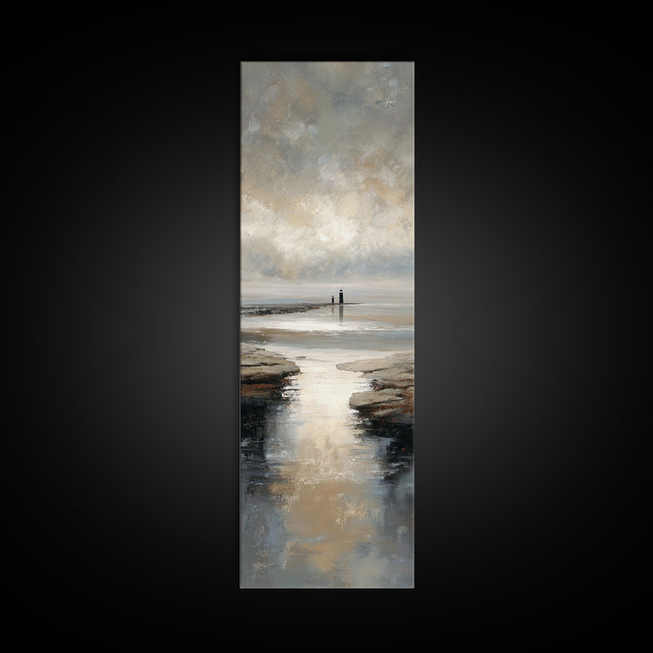 Stormy Landscape with Lighthouse as Guidance Metaphor Canvas Print, Law Office Art, Bookish Wall Art, Office Decor, Counsel, LOA-1x3-95