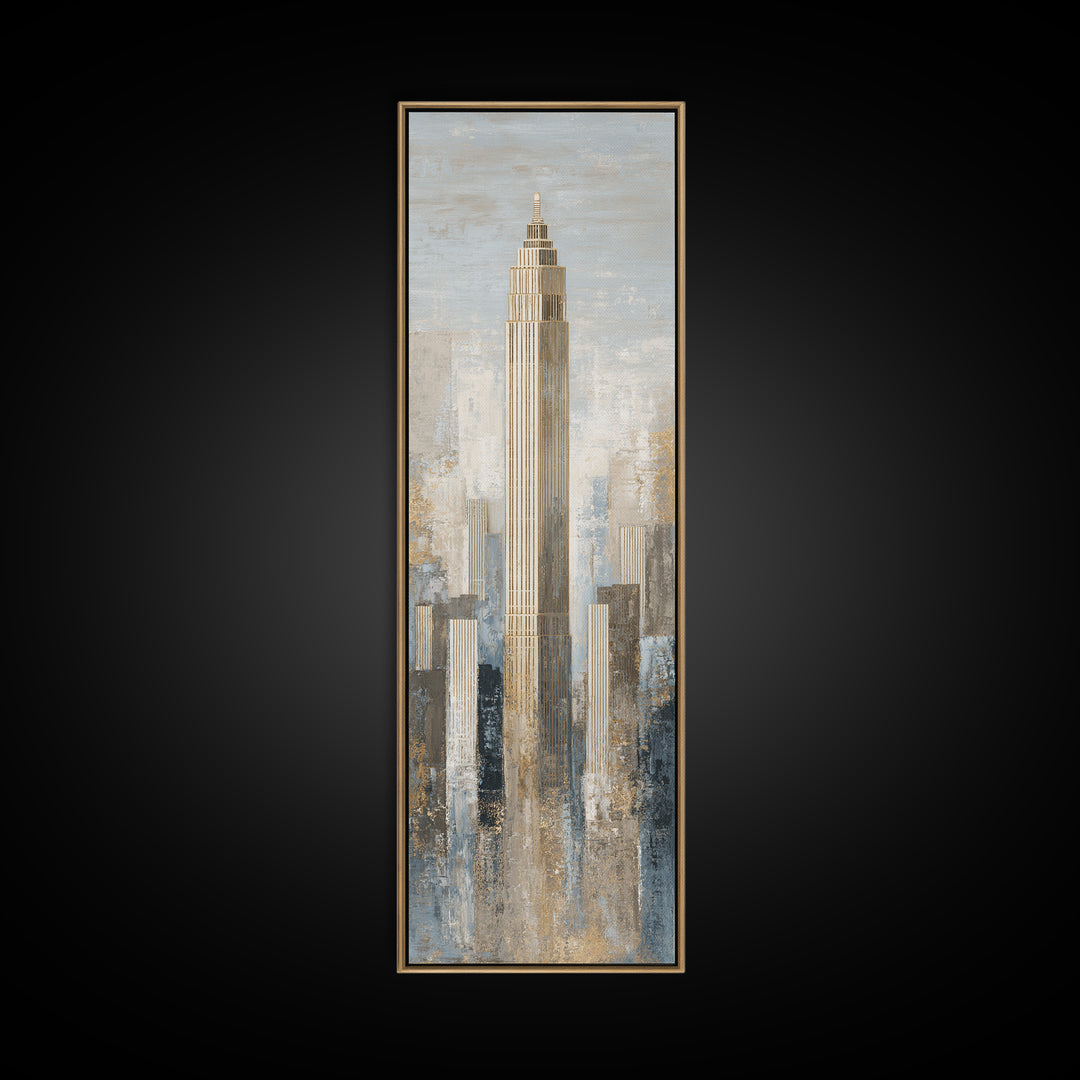 Quiet City Skyline Framed Canvas Print, Law Office Art, Office Wall Art, Office Decor, Fine Art, Counsel, Butterfly Art, LOA-1x3-96