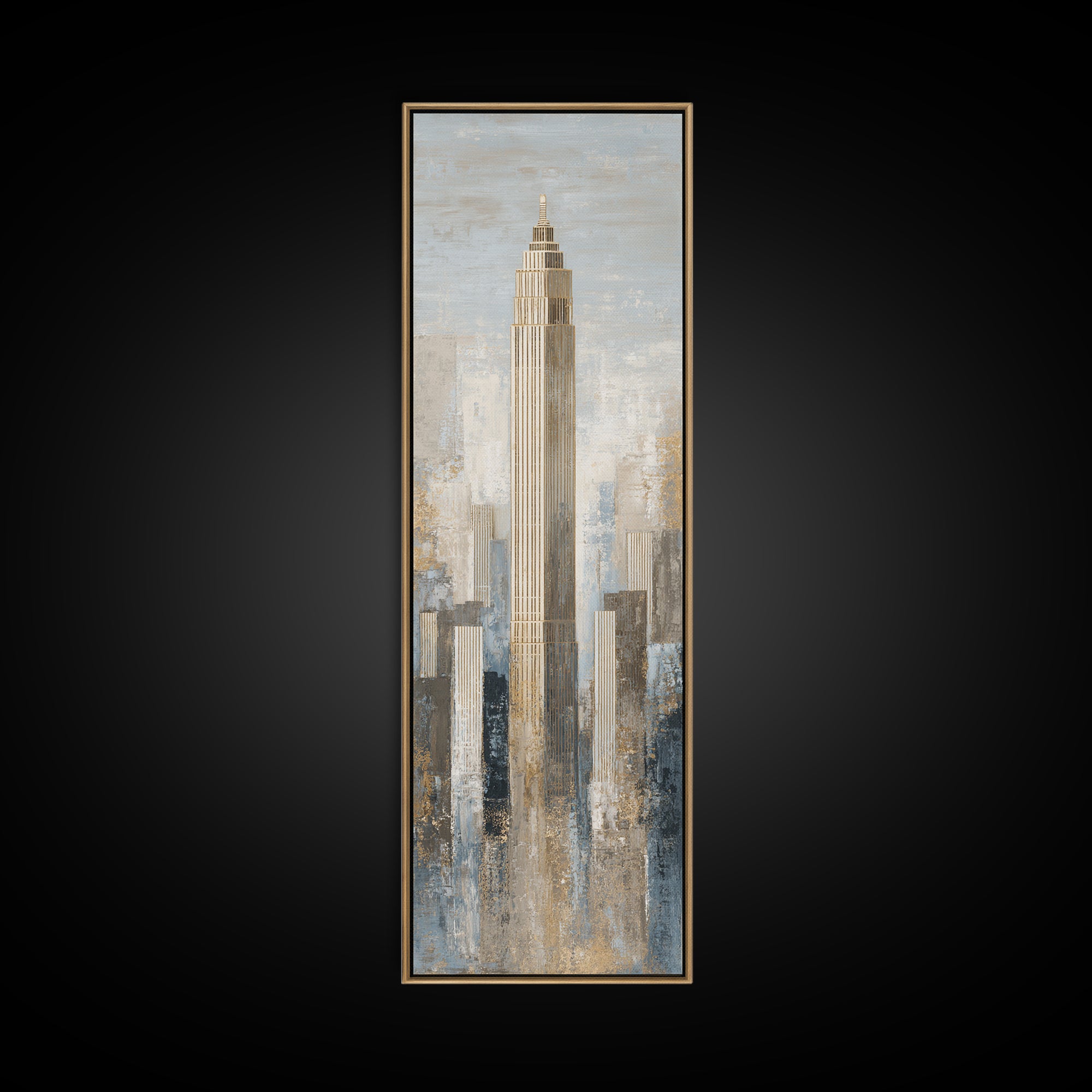 Quiet City Skyline Framed Canvas Print, Law Office Art, Office Wall Art, Office Decor, Fine Art, Counsel, Butterfly Art, LOA-1x3-96