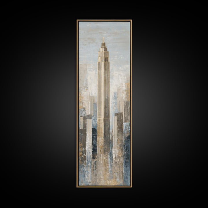 Quiet City Skyline Framed Canvas Print, Law Office Art, Office Wall Art, Office Decor, Fine Art, Counsel, Butterfly Art, LOA-1x3-96