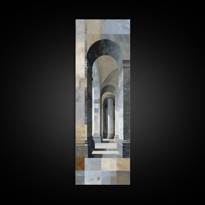 Architectural Arch and Column Abstraction Canvas Print, Law Office Art, Law School Gifts, Office Decor, Abstract Art, Counsel, LOA-1x3-98