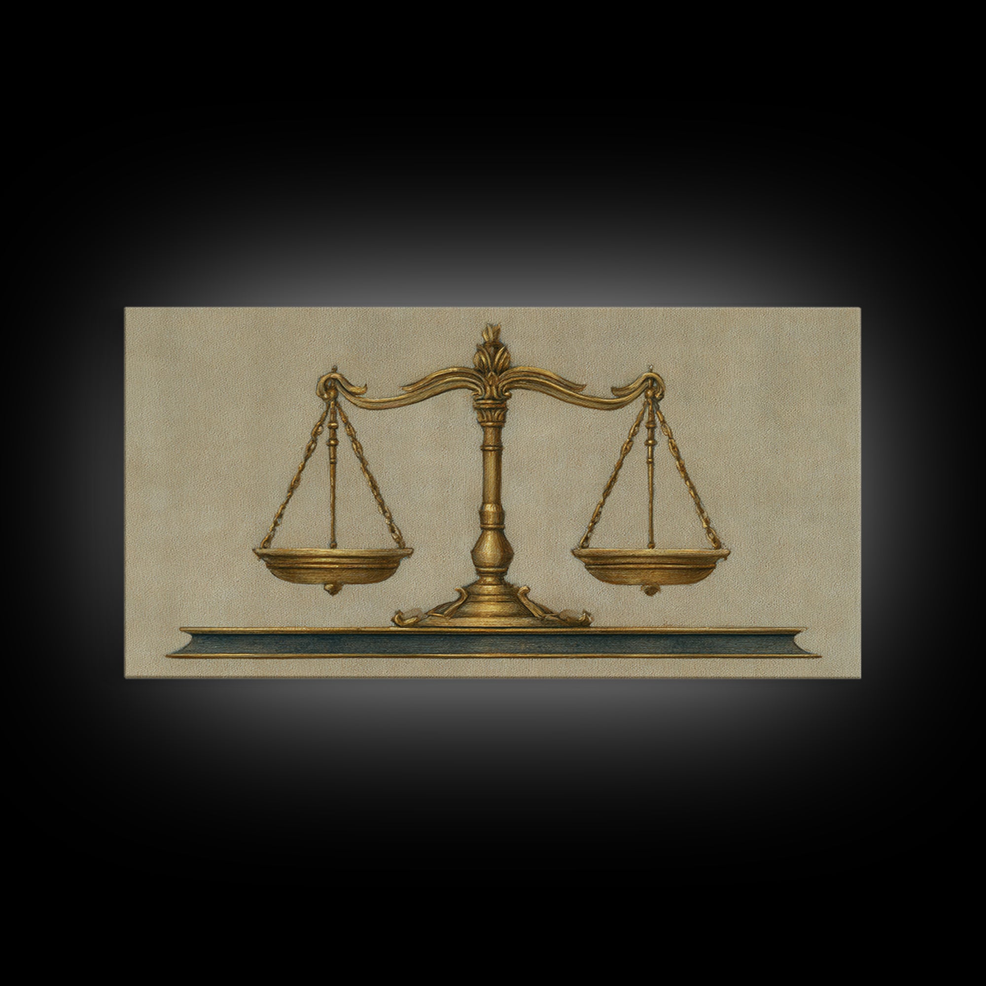 Classical Scales of Justice Canvas Print, Law Office Art, Printable, Office Decor, Fine Art, Counsel, Modern Wall Decor, LOA-2x1-69