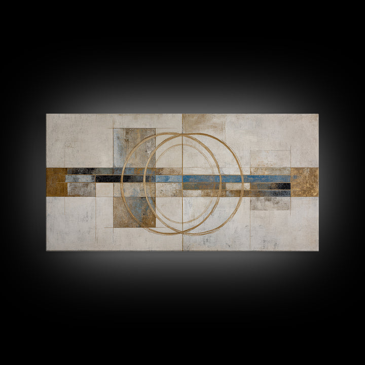 Gold Thread Knot Symbolizing Resolution Framed Canvas Print, Law Office Art, Textured Painting, Office Decor, Fine Art, Counsel, LOA-2x1-86
