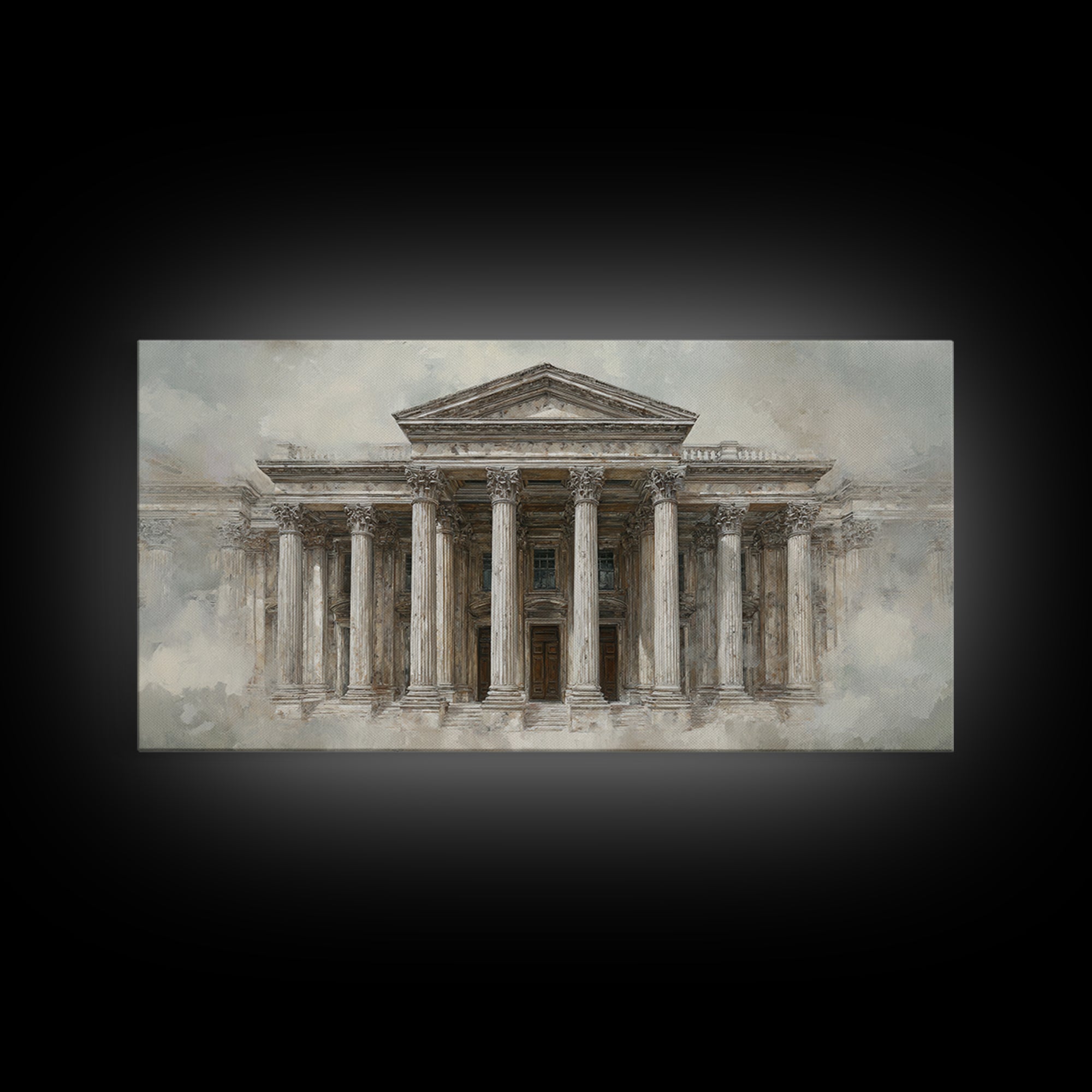 Marble Courthouse Column Study Without Building Scene Canvas Print, Law Office Art, Teen Girl Room Decor, Office Decor, Counsel, LOA-2x1-95